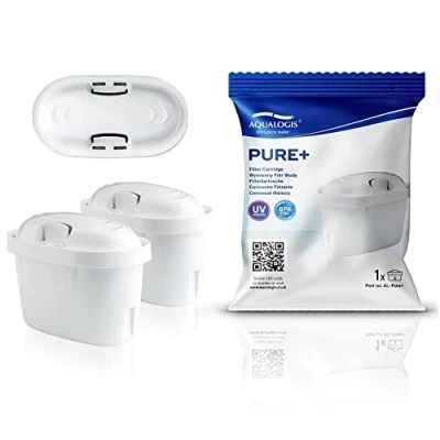 Imagen de Aqualogis Pure 2 cartuchos de Filtro Agua Compatibles con Brita Maxtra Plus y XL Jugs Style, Mavea, Elemaris, Marella, Tassimo