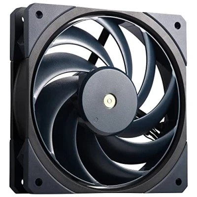 Imagen de Cooler Master Mobius 120 OC Ventilador de Caja Ring Blade Design (PWM), Switch para Velocidad, Antivibración, Rodamiento Bola Dual, Hub Motor Metal (máx 88,1 CFM, 4,75 mmH2O, 39,3 dBA), Azul y Negro
