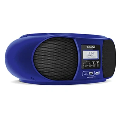 Imagen de TechniSat DIGITRADIO 1990 Boombox estéreo con Radio Dab+/FM y Reproductor de CD (transmisión Audio Bluetooth, Conector para Auriculares, USB, Entrada AUX, función Carga, Reloj, 2 x 1,5 W)