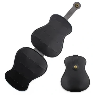Imagen de Caja Puas Guitarra,Portapúas Bolsa de Guitarra,Puas Guitarra,Estuche Portátil Para Púas Guitarra Cuero Pu,Bolsa Soporte,Vitrina,Organizador Guitarra(Negro)