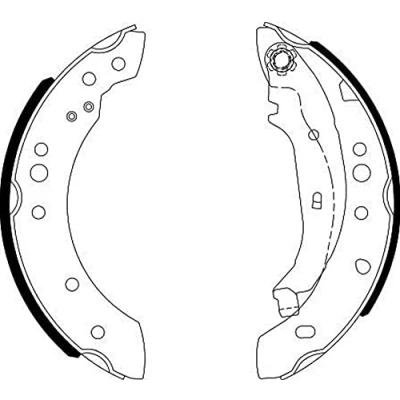 Imagen de HELLA 8DB 355 000 371 Zapatas de freno 203mm 38mm con palanca mano RENAULT: TWINGO 2