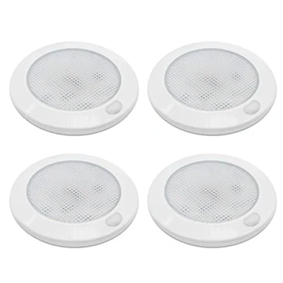 Imagen de Dream Lighting Luz LED 12v Regulable para Camper Furgoneta Caravana Autocaravana Plafon con Interruptor Ultrafino Calida 3000K IP44 2W 7,6CM 4 Paquetes