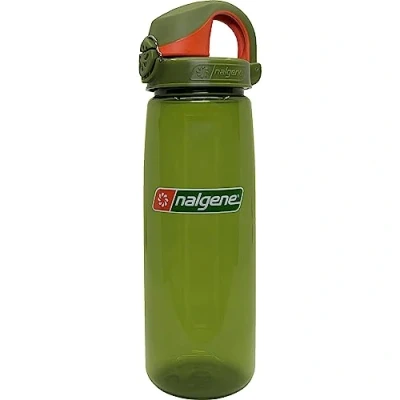 Imagen de Nalgene Sustain Tritan Botella de agua sobre la mosca sin BPA hecha con material derivado del 50% residuos plástico, 24 onzas, enebro naranja