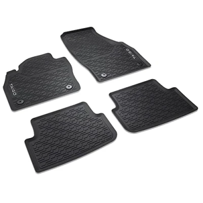 Imagen de Volkswagen 2G706150082V Alfombrillas de Goma para Todas Las Condiciones climáticas, 4 Goma, Color Negro, con Texto Taigo