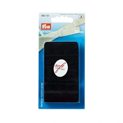 Imagen de Prym Bra Extender, Cotton, Black, 4.5 x 2 0.2 cm Ganchos Extensores de Sujetador, Mujer