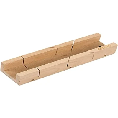 Imagen de KS Tools 907.2515 Caja para ingletes (madera, 350 x 58 40 mm, FSC 100%, color blanco