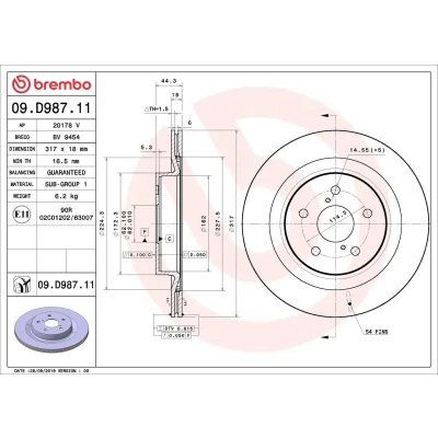 Imagen de Disco de freno BREMBO 09.D987.11