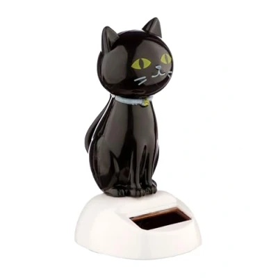 Imagen de Puckator Figurine Solaire Chat Noir Porte Chance Figuritas Decorativas, Multicolor, único