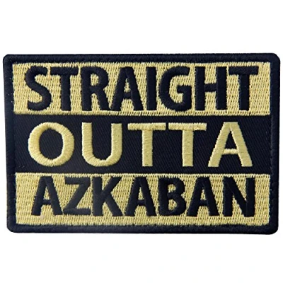 Imagen de Táctico Straight Outta Azkaban moralidad Militar Broche Bordado de Gancho y Parche bucle cierre