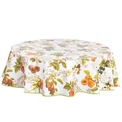 Imagen de Home Direct Mantel Redondo (PVC, fácil de Limpiar, 140 cm), diseño Frutas