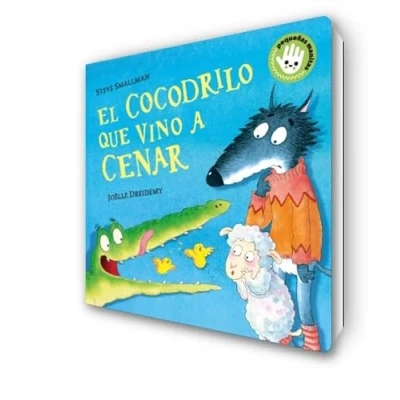 Imagen de El cocodrilo que vino a cenar (La ovejita cenar. Libro de cartón) (Pequeñas manitas)