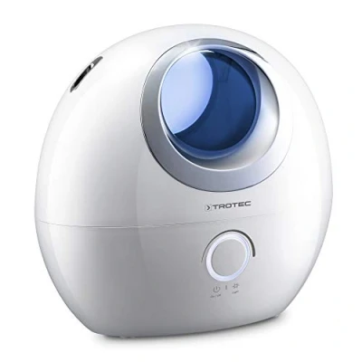 Imagen de TROTEC humidificador ultrasónico B 1 E, 2 en y difusor aromático, Iluminación LED acoplable al depósito de Agua, Oficina, Yoga, bebé, hogar, Dormitorio baño, etc