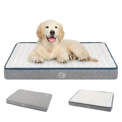 Imagen de EMPSIGN Cama Perro Mascotas Impermeable Doble Cara (Cálido y Frío), Funda Extraíble Lavable a Máquina, Alfombrilla de para Perros Grande Dormir (Medium, Gris)