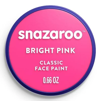 Imagen de Snazaroo Pintura facial y corporal, 18 ml, color rosa brillante, profesional a base de agua, pastilla aquacolor individual para adultos, niños efectos especiales