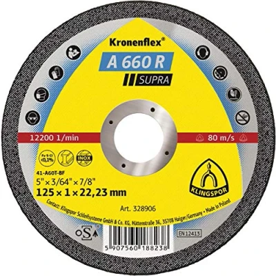 Imagen de Klingspor 328905 Kronenflex A 660 R Disco de Corte Inox para el Manual, 115 mm x 1 22.23