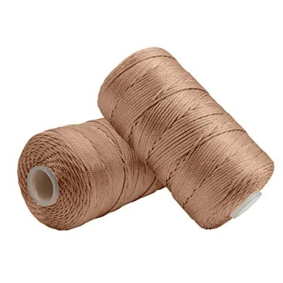Imagen de Uiopa Hilo Macrame 1,5mm x 400m, Cuerda de Nylon para Ganchillo, Banda Macramé Café Ligero Bolsos a Crochet, Bricolaje, Decoración, Manualidades