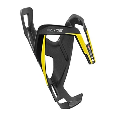 Imagen de ELITE PORTABIDON VICO Carbono Mate/Amarillo Bidón, Adultos Unisex, Multicolor (Multicolor), Talla Única