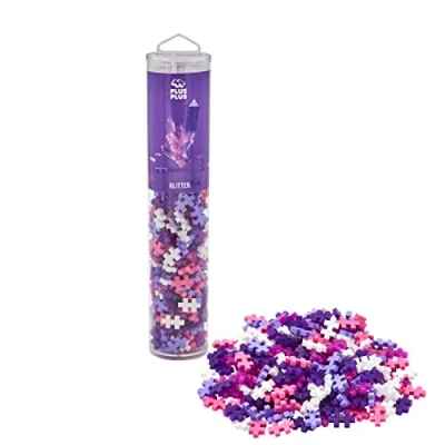 Imagen de Plus Juego de 240 Piezas Juguete construcción Tubo Purpurina, Color Morado y Rosa