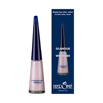 Imagen de Herome PintaUñas Blanqueador Glamour 10ml Manicura Francesa en 1 Paso, Blanqueador, Difumina las Manchas, con un Toque Rosa Perla