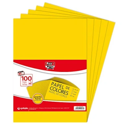 Imagen de Fixo Paper 65009263. Paquete de 100 Hojas Color Amarillo Intenso, A4, 80 Gramos