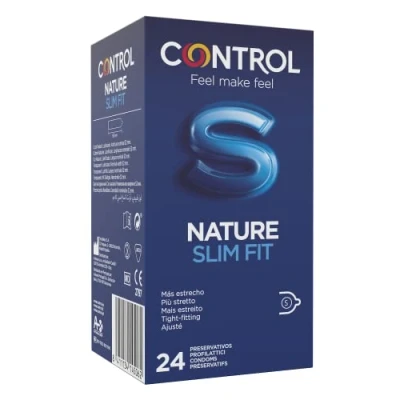 Imagen de Control Preservativos Slim Fit Caja de 24 Condones Más ajustados, Lubricados, Sexo Seguro, con Óptimo Ajuste (Pack ahorro)