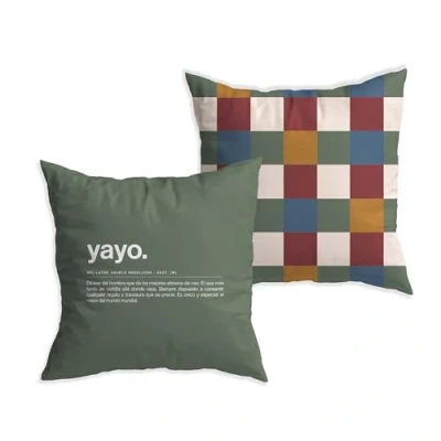 Imagen de UO Funda de Cojín Yayo Definición. Decorativa 45x45cm. Suavidad y Comodidad. Material 100% algodón. Regalo Original para el Día del Padre.