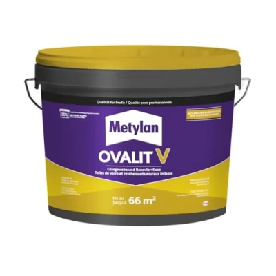 Imagen de METYLAN Ovalit V, pegamento listo para usar recubrimientos pintar, lienzos de vidrio, velo no tejidos, cubo 5 kg