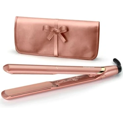 Imagen de BaByliss 2598PE Plancha de pelo Rose Gold, Placas cerámica ultrasuaves, Multivoltaje, Calentamiento ultrarápido (15 s), 3 niveles temperatura