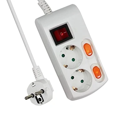 Imagen de Regleta Base Multiple 2 Tomas con Interruptor Individual 1.5 Metros. (2 Tomas)