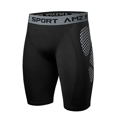 Imagen de AMZSPORT Pantalones Cortos de compresión para Hombre, Transpirables, Correr, Fitness, Ropa Interior Funcional, Black 114005, XXL