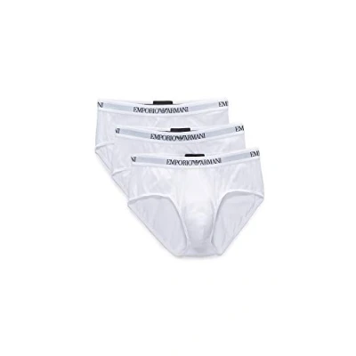 Imagen de Emporio Armani Cotton Briefs Ropa Interior, Blanco, XL (Pack de 3) para Hombre