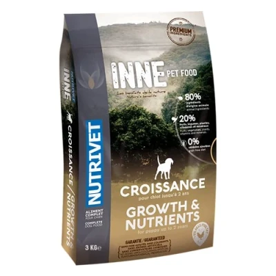 Imagen de NUTRIVET INNE Chien Croquetas sin Cereales Cachorro Pollo 80% Ingredientes de Origen Animal 3 kg