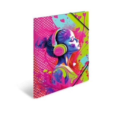 Imagen de HERMA 19577 Music Girl carpeta A3 de cartón para niños, con impresión interior y banda elástica, resistente, niños niñas