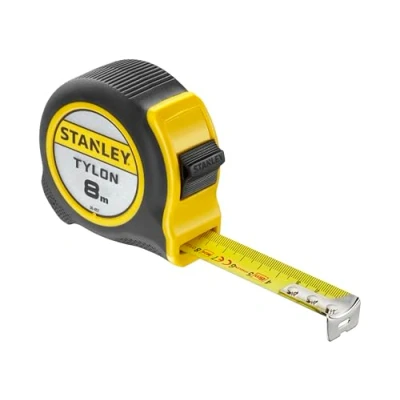 Imagen de STANLEY Flexómetro Tylon de 8 m, Cinta Métrica, Acero Resistente, Revestimiento Duradero (aumenta en 50% durabilidad), Diseño Compacto Ergonómico, 0 30 657