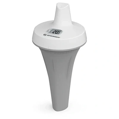 Imagen de Bresser Termómetro de piscina para medir la temperatura del agua, sensor adicional algunas estaciones meteorológicas o como solución independiente, color blanco