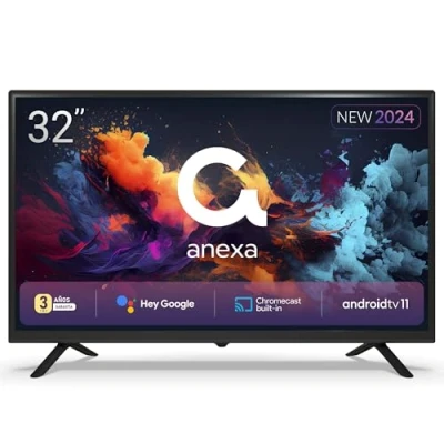 Imagen de anexa Smart TV 32 Pulgadas HD Android 11, Google Assistant, Control por Voz, televisión TDT 2024. Televisor con 3 años de garantía SMART32C01HG. Televisores compatibles Netflix, Prime Video y más