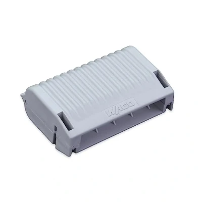 Imagen de 207 1333 Gelbox WAGO para conectores de las series 221 y 2773 Protección contra la humedad Certificado IPX8 12 AWG Gris, carcasa sin etiquetas Grande [Caja 3 piezas]