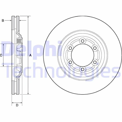Imagen de DELPHI BG4697C Disco de freno 300 27 6 ventilado revestido sin procesar cojinete rueda, anillo sensor ABS