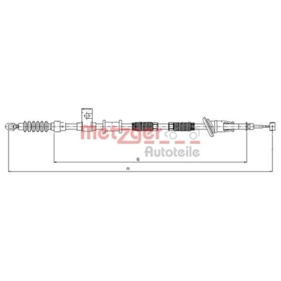 Imagen de METZGER 10.8224 Cable de Freno Mano Atrás derecha 1620/1472 Discos COFLE VOLVO: V40 Familiar