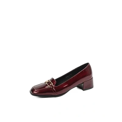 Imagen de QUEEN HELENA Mocasines Elegantes con Tacón para Mujer ZM9513 Rojo, 39 EU