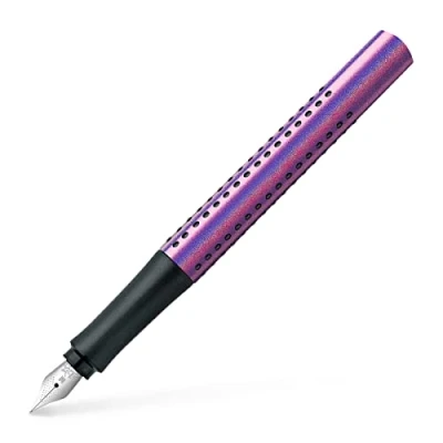 Imagen de Faber Castell 140840 Grip Edition Glam Pluma estilográfica (ancho de trazo M, 1 unidad), color morado