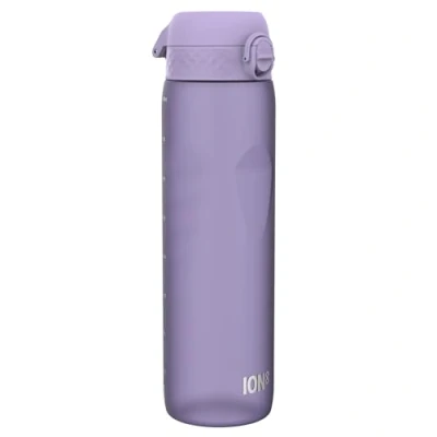 Imagen de Ion8 Botella de Agua 1 Litro, 1000 ml, a Prueba Fugas, Fácil Abrir, Cerradura Segura, Asa Transporte, Apta para Lavavajillas, Sin BPA, Ideal Deporte y Gimnasio, Púrpura Claro