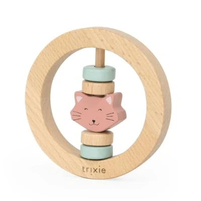 Imagen de Trixie Sonajero redondo de Madera Mrs. Cat certificada FSC para bebés sin BPA Diseño seguro, duradero y fácil agarrar
