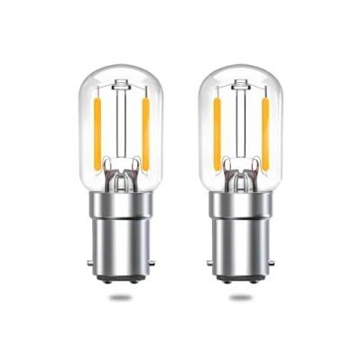 Imagen de Bonlux Bombilla Bayoneta para Máquina De Coser Ba15d 2W LED Reemplazo 15W HalóGena, Blanco CáLido 2700K, Doble Conecto B15D BA15S B15, no Regulable 150lm, 220 240V, 2 Unidades