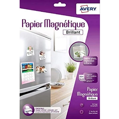 Imagen de Avery 3 hojas de papel magnético brillante calidad foto imprimibles, inyección tinta