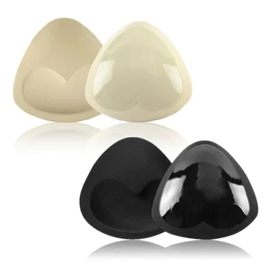 Imagen de UILYNIU 2 Pares Almohadillas de Sujetador, Relleno Sujetador Push up, Autoadhesivas, Bra Pecho Empuje Hacia Arriba, Rellenos Extraíbles para Bikinis (Negro, Beige)