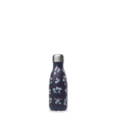 Imagen de Qwetch botella isotérmica original Hanami azul 260 ml, 24 horas fría y 12 horas, impermeable, sin BPA reutilizable, de acero inoxidable para deporte, viajes, oficina, senderismo