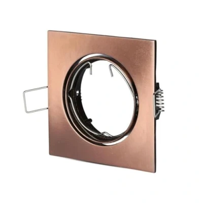 Imagen de V TAC Portalámparas LED empotrable cuadrado GU10 y GU5.3 (MR16) color bronce orientable