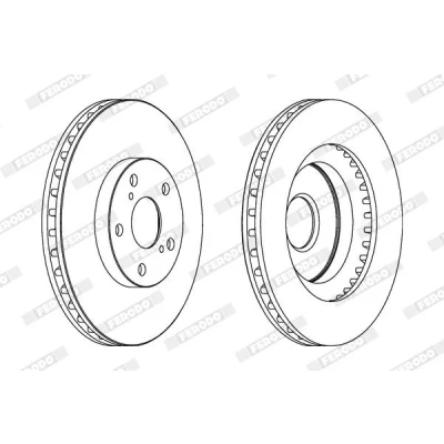 Imagen de FERODO PREMIER DDF1646C Disco de freno 296 28 5 ventilado revestido sin tornillos TOYOTA: Auris Hatchback, RAV4 III SUV, IV SUV