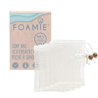 Imagen de Foamie Juego de 5 saquitos jabón orgánicos para champú sólido y jabones, bolsa exfoliante crear más espuma secar el jabón, 100% algodón